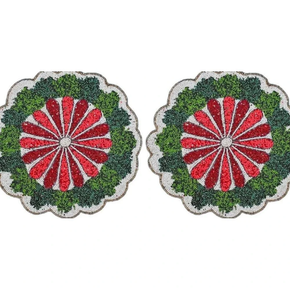 Easter Carrots Fully Beaded Placemats Set of 4 Tablemats Charger Spring Flower